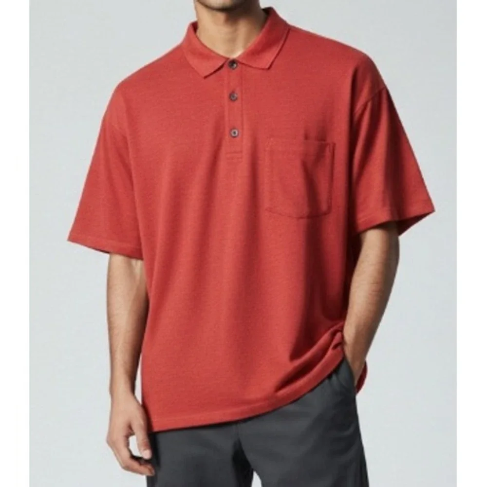 Banana Republic Performance Pique Polo Shirt Men's Size Large Red Casual Golf